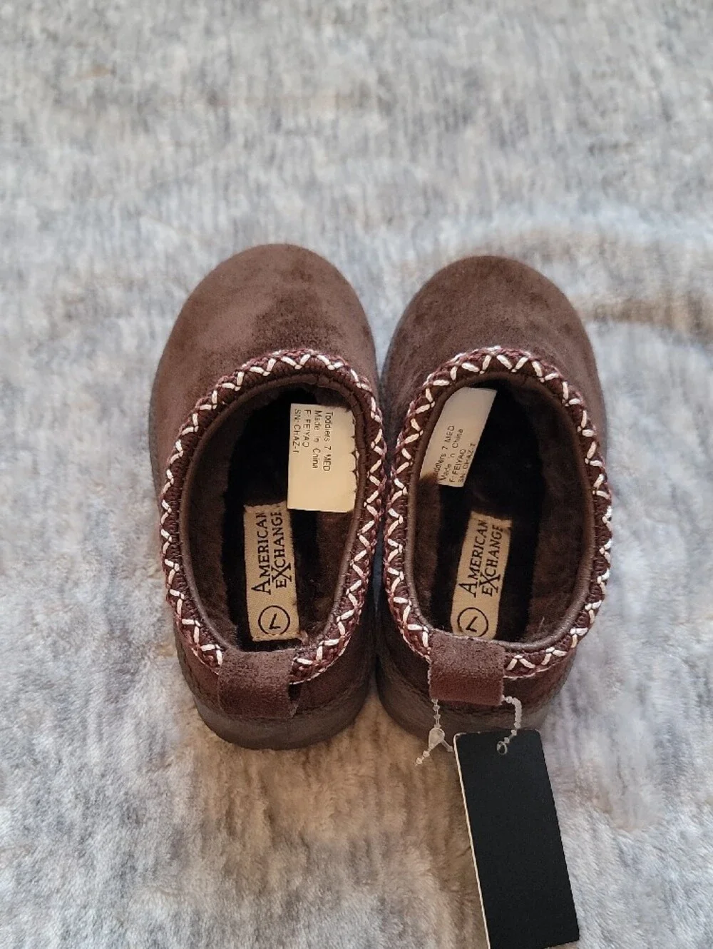 American Exchange Toddler Dark Brown Plush Slip-On Clog Size 7